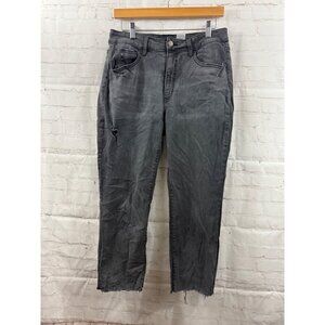 Time and Tru Jeans Womens Size 12 Black Faded Cropped Acid Wash Raw Hem Grungy